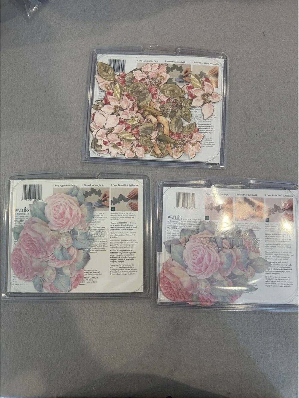 Wallies Wallpaper Cutouts Set Of 3 Roses And Fairies New Sealed